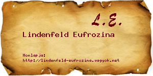 Lindenfeld Eufrozina névjegykártya
