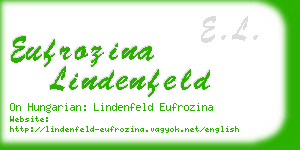 eufrozina lindenfeld business card